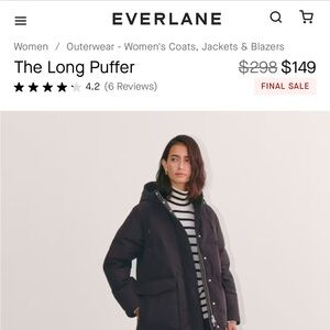 NWT black never been worn Everlane The Long Puffer in size small